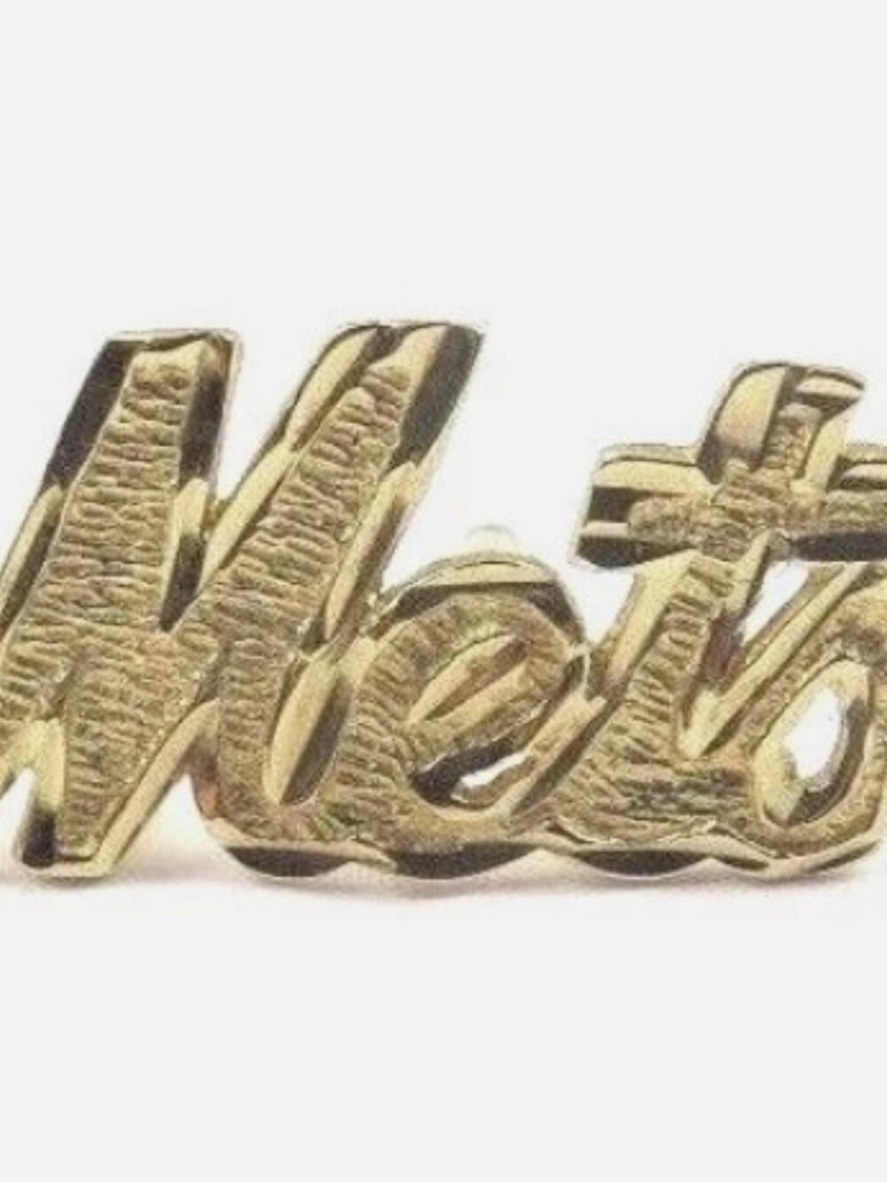 14k Gold Plated Diamond Cut New York NY Mets MLB Baseball Tie Tack Pin & Back